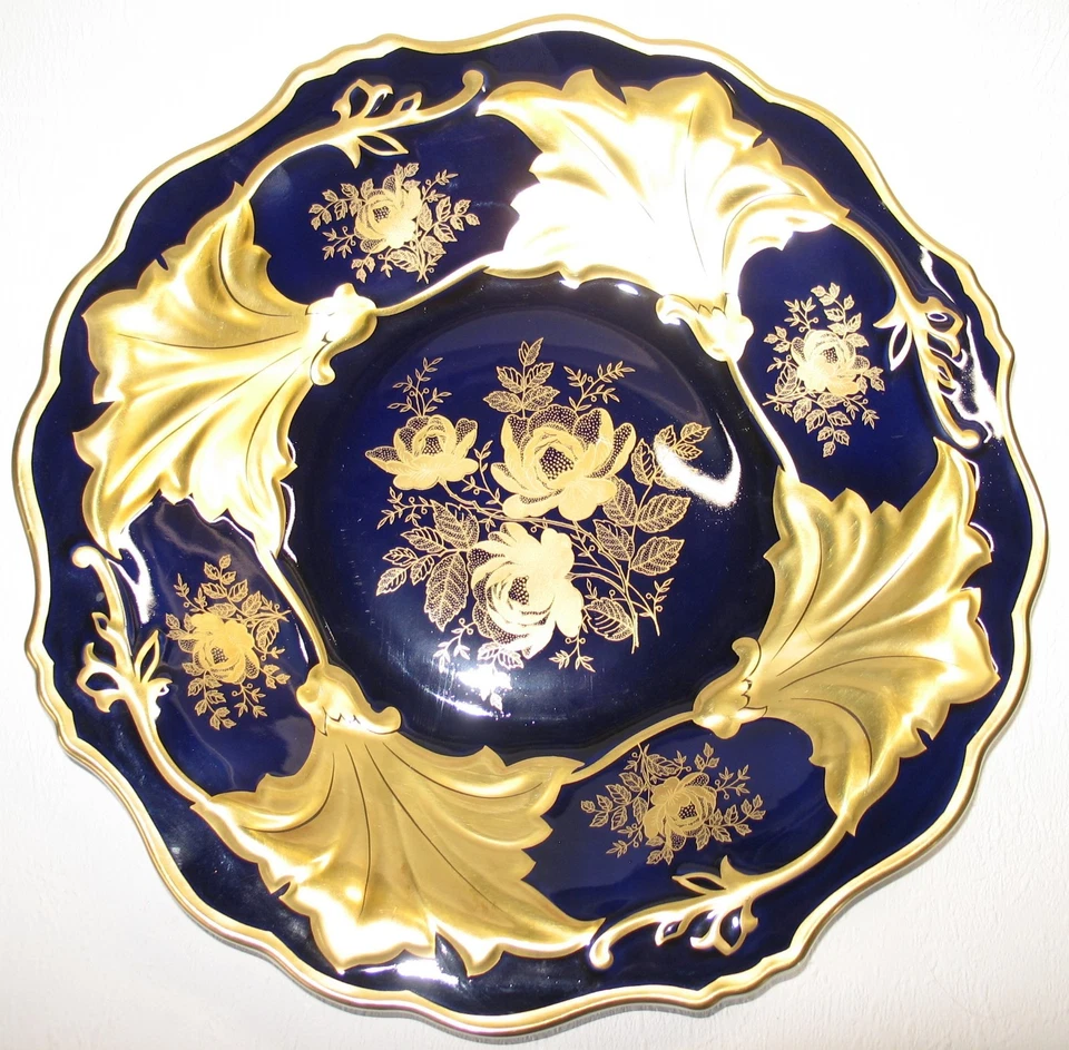 Weimar Prunkschale Kobaltblau/Gold Serie „Jutta 522/42“ Weimar Porzellan – Made - Bild 4 von 4