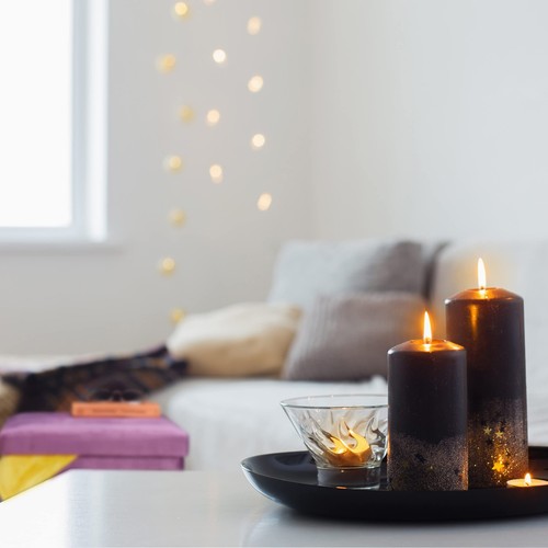 Samthocker mit Stauraum Tablett im Deckel mit Holzbeinen eckiger Sitzhocker H... - Bild 5 von 9