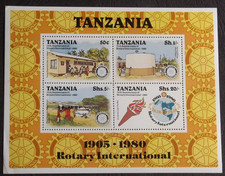 Estampillas temáticas - Rotatorias 75 aniversario - Tanzania - Mini hoja - MNH
