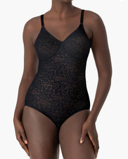 Bali Lace 'N Smooth Body Firm Control Build-in Bra Shaper Black 38D 12123