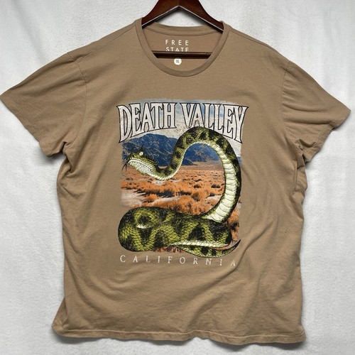 Death Valley California T-Shirt Herren Extra Large Tan Rattlesnake In Desert - Bild 2 von 5