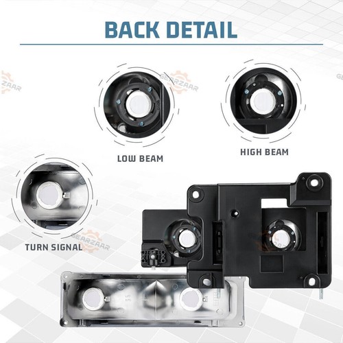 Faros con lámpara de parachoques para Chevy Silverado C10 C/K 1500 2500 3500 1994-1998 - Imagen 5 de 14