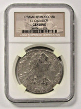 1783 MO FF Mexico 8 Reales Silver El Cazador Shipwreck NGC Genuine KM#106.2