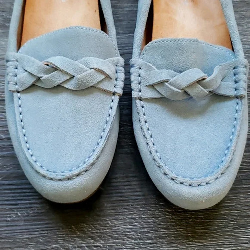 Vionic Montara Women's Size 7 Sky Blue Suede Moccasin Flats Loafer Shoes NIB - Picture 4 of 5