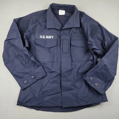 US Military US Navy Two Piece Flame Resistant Jacket Mens Med Short Navy Blue - product listing photo