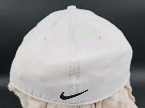 Nike TW Tiger Woods Dri-Fit Golf Hat White Perforated Flex Cap L XL Heritage 86 - Picture 2 of 5