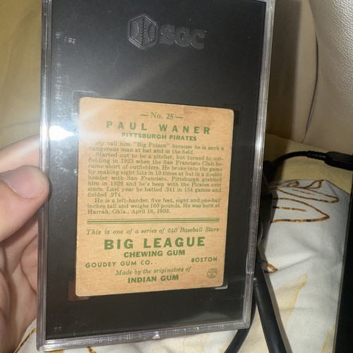 1933 Goudey Paul Waner #25 SGC 3 HOF Pittsburg Pirates Big Poison 3000 Hits .333 - Picture 4 of 4