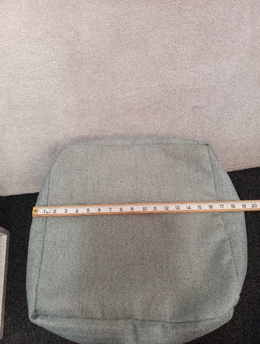 Pouf cubo poggiapiedi seduta piccola verde chiaro anatra quadrato arredo casa pieno - Foto 2 di 7