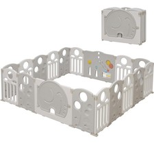 Baby Playpen, 18-Panel Foldable Play Pen for Babies and Toddlers, Indoor Outd...