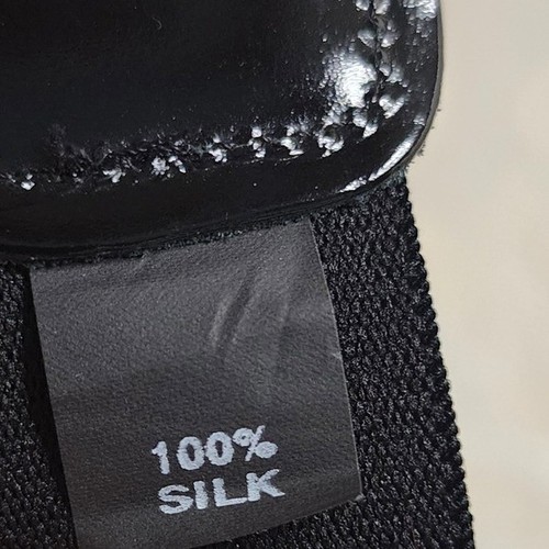 BRETELLE UOMO VINTAGE 100% SETA CON ESTREMITÀ IN PELLE NERE BRETELLE FORMALI - Foto 2 di 6