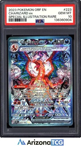 Pokemon 2023 Charizard ex 223/197 Tera SIR Obsidian Flames GEM MINT PSA 10