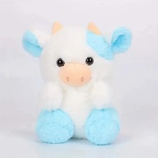 Adorable 7.87in Colorful Strawberry Dairy Cow Plush Toy - Perfect Birthday blue