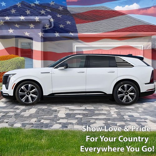 Fits Cadillac Escalade IQ 2025-2026 Quarter Window American Flag Decal Sticker - Picture 2 of 6