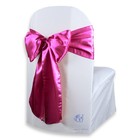 100 pcs Satin Chair Cover Bow Sash 108"x8" - Fuchsia - Wedding Party Banquet qd