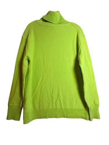 Free People Treasure 100% Cashmere Turtleneck Sweater Lime Green Sz S Goblincore - Picture 14 of 19