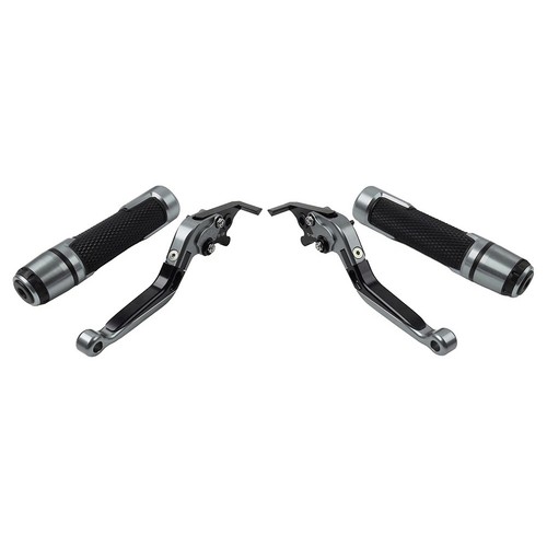Grey Brake Clutch Levers Handlebar Grips Sets For Kawasaki ZX636R ZX6RR 05-06 - Picture 6 of 10