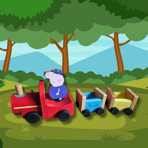 Peppa Pig, Grandpa Pig's Miniature Train, Wooden Push Along Train with Figure