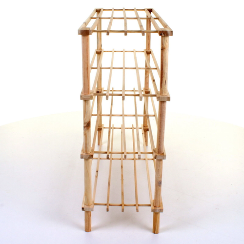 Natural Wood Shoe Rack Slatted Organizer Shelf for Entryway or Closet - Picture 33 of 34