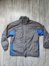 American Eagle Outfitters X-Treme Snowboarder Polar Fleece Hooded Coat Gray Sz L