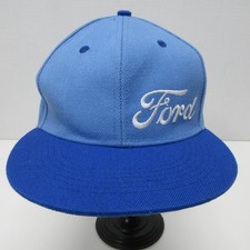Ford Hat Cap Snap Back Blue White Embroidered Two Tone Automotive Script Mens