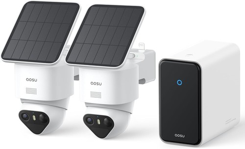 aosu SolarCam T2 Ultra 4K Solar Security Cameras Wireless Outdoor, 2-Cam Kit - Picture 1 of 16