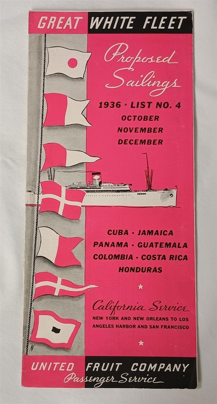 Vintage 1936 United Fruit Company Passenger Service Steamship Brochure 