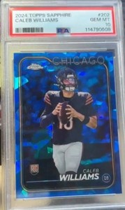2024 Topps Chrome Sapphire Caleb Williams RC Rookie #202 Bears PSA 10