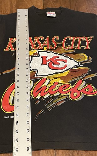 Vtg Kansas City Chiefs T-Shirt Single Stitch Retro NFL KC Mens Small Youth Large - Picture 7 of 7