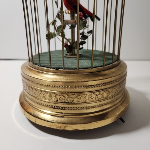 Antique Singing Bird Automaton Music Box Germany Brass Cage Wind Up AS IS - Picture 5 of 10