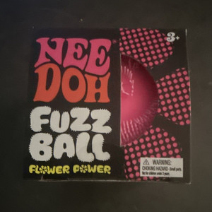 Schylling NeeDoh Fuzz Ball Flower Power Velvet Sensory Squeeze Toy Pink