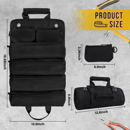 Tool Bag, Tool Bags for Men, Heavy Duty Tool Organizer, Portable Roll Up Tool... - Picture 2 of 7