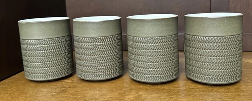 Denby Caffettiera e 4 Tazze Gres Chevron Green Gill Pemberton MCM VINTAGE - Foto 15 di 19