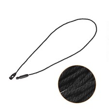 Cotton Hang Tag String Snap Lock Price Tag Fastener Ties Black 7.8 Inch,100pcs
