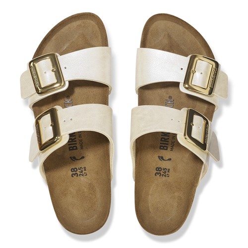 BIRKENSTOCK SYDNEY LUXE BUCKLE BIRKO-FLOR Women Sandals Graceful Pearl White N - Picture 6 of 8