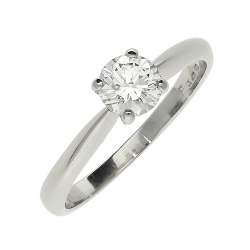 Ladies Platinum Certified 0.53ct Diamond Engagement Ring VVS1/F
