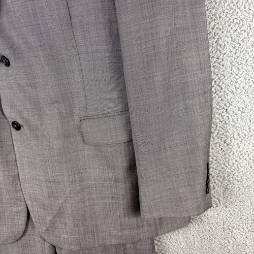 Jos A Bank Suit Mens 46L Gray Wool Tailored Fit Traveler's Collection 2 Piece - Picture 3 of 24