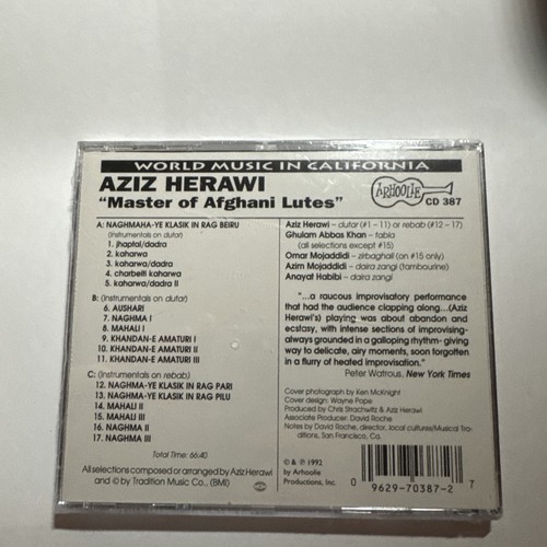 AZIZ HERAWI: Master of Afghani Lutes (CD, Arhoolie 1992) gift quality , NEW - Picture 2 of 3