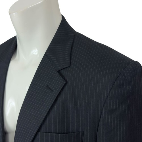 Jos A Bank Black Striped Wool Sport Coat Blazer Jacket 2 Button Men's 44L - Picture 6 of 17
