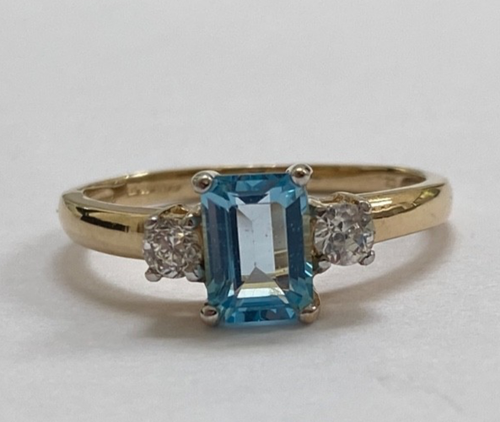 VERY BEAUTIFUL 9CT GOLD TOPAZ RING - SIZE P1/2 - Picture 3 of 15