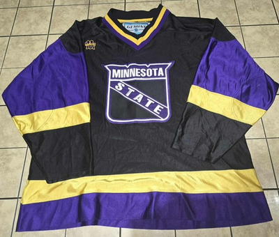 #ad #ad Vtg Minnesota State Mankato Mavericks Authentic Hockey Jersey Gemini Sz 52 $199.95