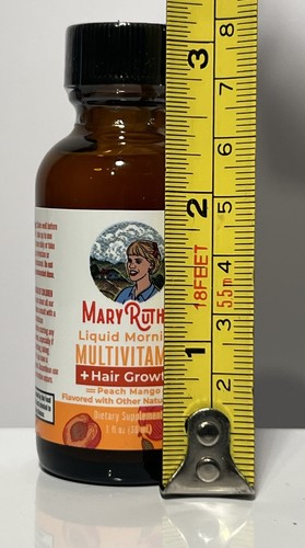 Mary Ruth's Liquid Morning Multivitamin + Hair Growth 1oz - Peach Mango - SEALED - Picture 5 of 5