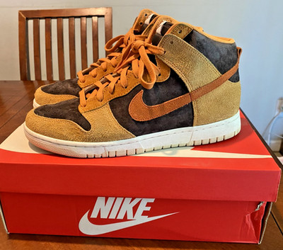 Nike Dunk Hi PRM Velvet Brown Dark Russet Dark Curry Sail Orange Premium SIZE 11