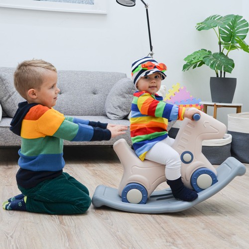 2-in-1 Schaukelpferd und Rutscher für Kinder ab 1 Jahr Baby Schaukeltier - Bild 2 von 9
