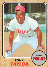 TONY TAYLOR 1968 TOPPS BASEBALL #327