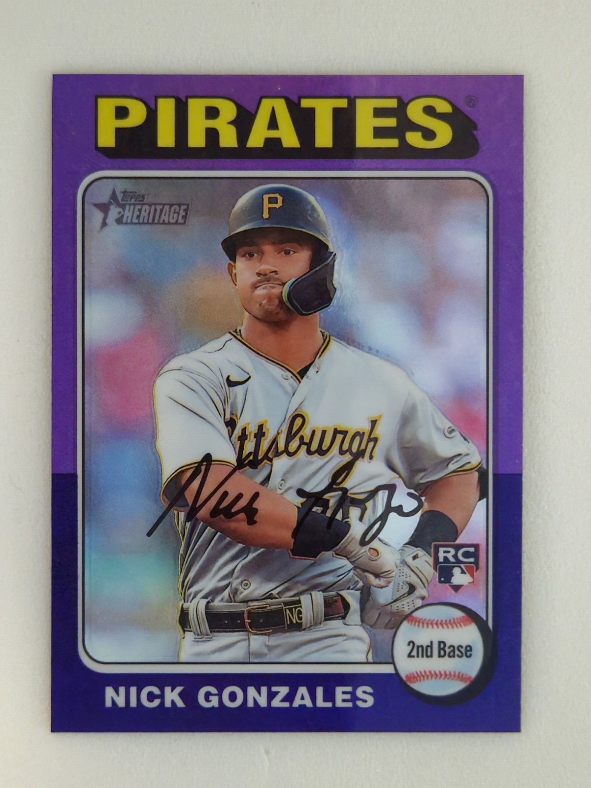2024 Topps Heritage - Nick Gonzales #318 Chrome Purple Refractor (RC)