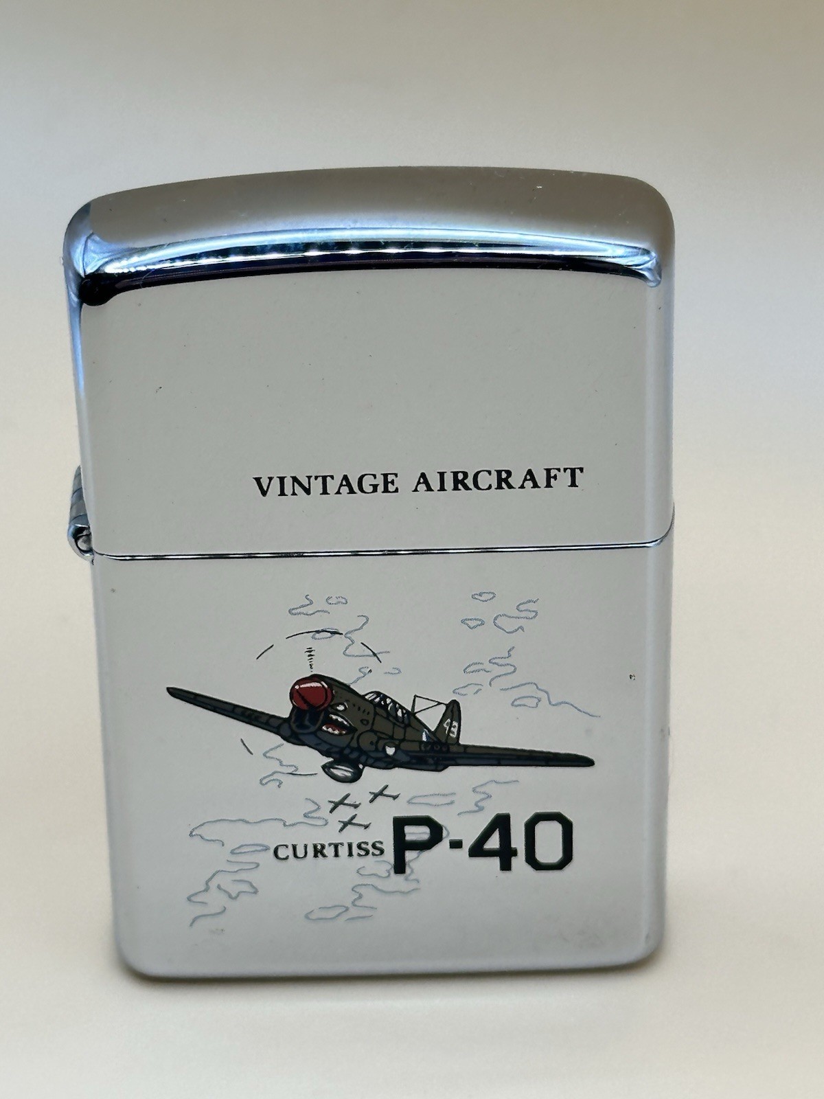 Vintage 1993 Curtiss P-40 Vintage Aircraft High Polish Chrome Zippo Lighter NEW