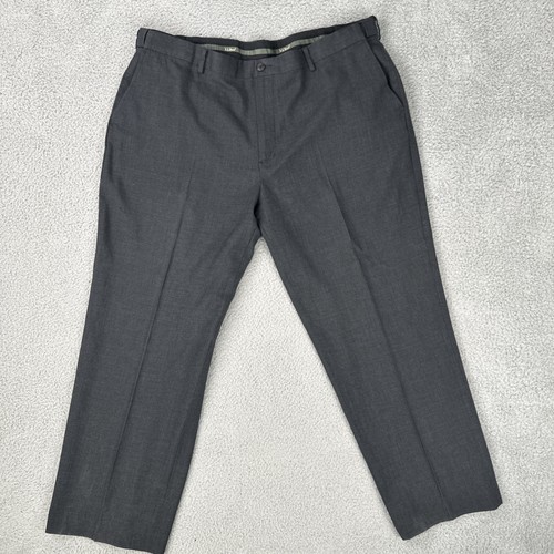 LL Bean Komfortbund Wolle Anzughose Herren 44x30 dunkelgrau gerades Bein 285312