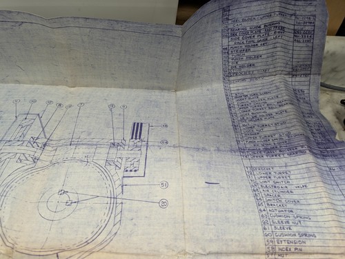 WIEDEMANN RA61 PRESSE WERKZEUGMASCHINE TEILE ZEICHNUNG DIAGRAMM BLAUDRUCK - Bild 7 von 8