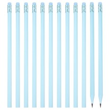 Round Pencils, 12 Pcs Triangle HB Graphite Pencil Wooden Pencils, Blue
