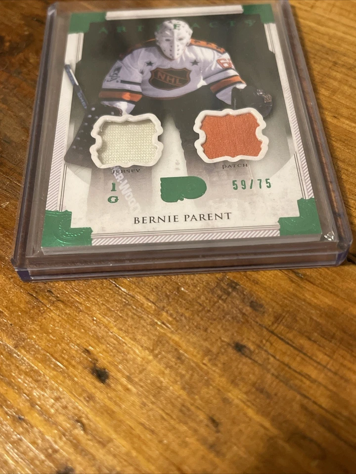 2013-14 UD NHL Artifacts Bernie Parent Jersey/Patch #59/75 - Image 3 of 4